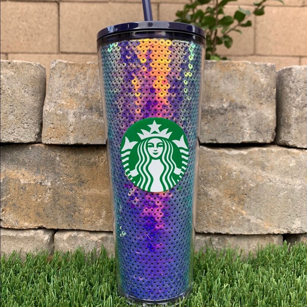 Starbucks multi color sequins cold cup